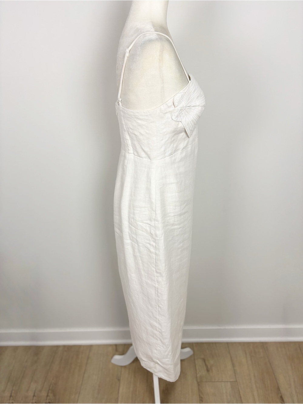 Farm Rio Linen Seashell Sleeveless Midi Dress in White Size M - Picture 7 of 15